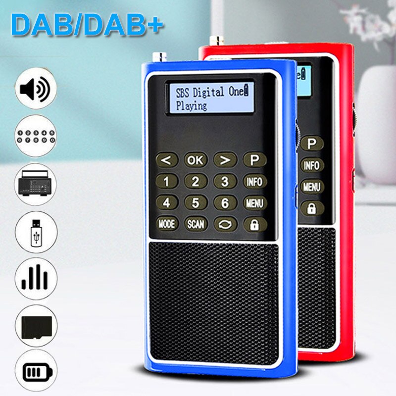 Portable DAB/DAB+ Radio Mini FM Receiver Loudspeaker with LED Display Support TF Card U Disk Automatic Channel Search Loop Play