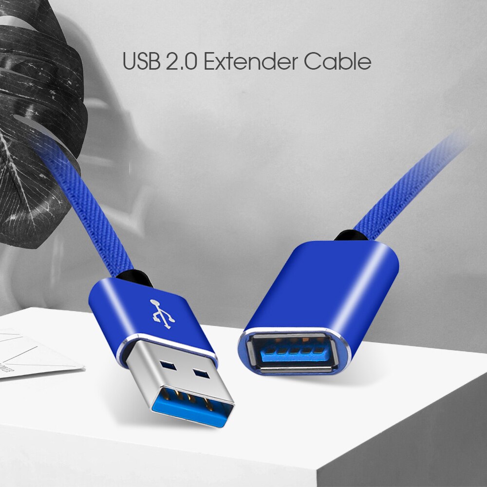 Kebidu Cable de extensión USB Cable USB 2,0 Cable para PS4 Xbox SSD Smart TV USB 2,0 Extender Cable de datos Mini USB Cable de extensión