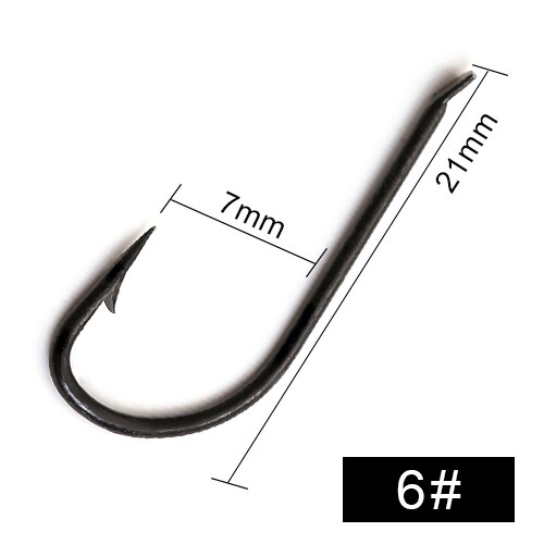 FTK Long Shank Fishhooks Fish Hook 1#-17# 100Pcs/Lot Hooks From Norway For Jigging Carp Anzol Fishhook Fishing Tackle SHARP: 6
