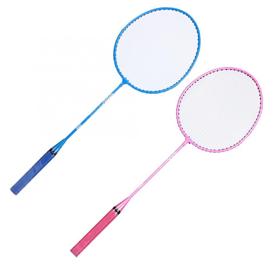 2pcs Ferroalloy Badminton Racket Training Exercise Badminton Racquet for Children Beginners badminton racket