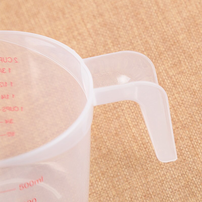 Plastic Measuring Cup 250/500/1000ml Clear Scale Show Transparent Mug +Handle Pour Spout 3sizes Measuring Device