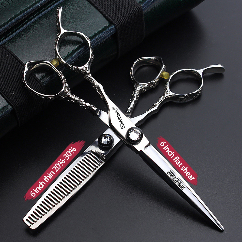 Linkshandige professionele trimschaar, tondeuse platte schaar, tandschaar 5,5 inch 6 inch haarsnijgereedschap