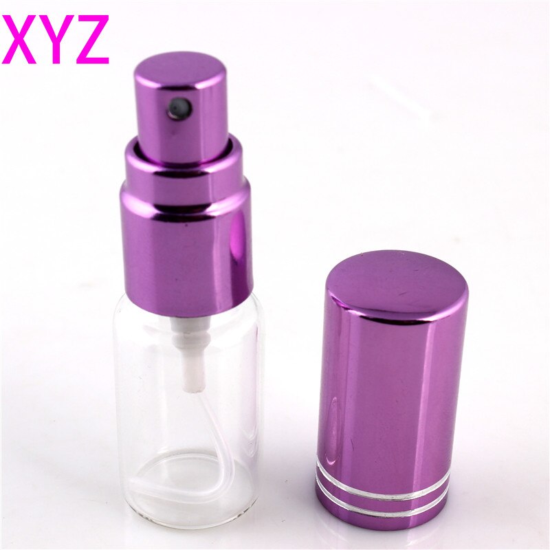 XYZ-Mini flacon de parfum Portable vide en verre avec atomiseur contenant pour cosmétiques de voyage, 5 pièces, 5 ML ou 10 ML: 5ML / VIOLET