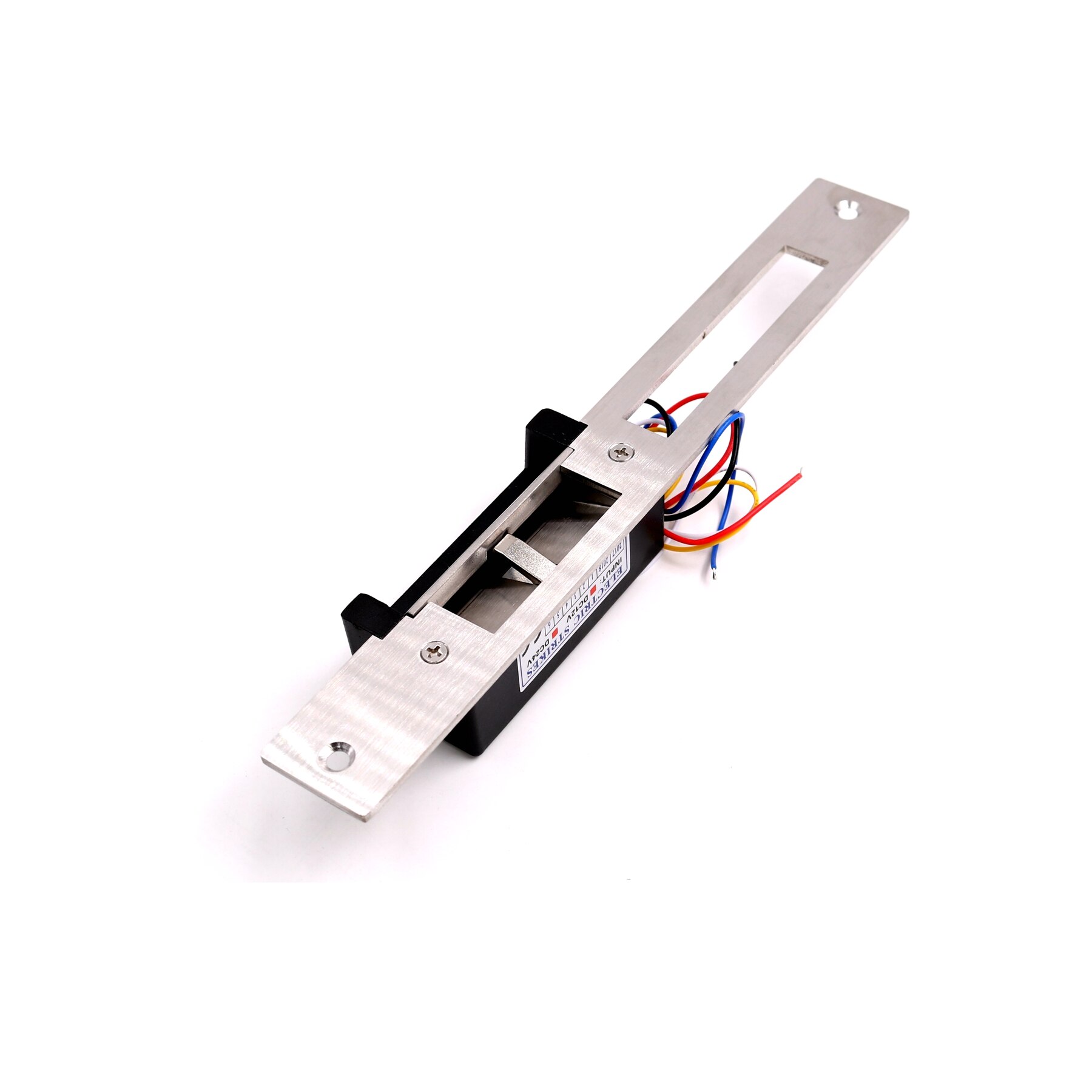 ANSI-cerradura de puerta de placa larga, dispositivo de cierre de doble boca con puerto de 12V, eléctrico, seguro contra fallos, ajustable