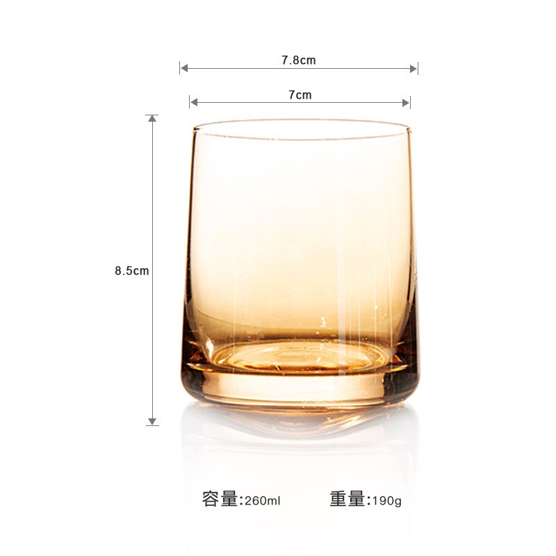 Koffie Glas Phnom Penh Transparante Ins Whiskey Glas Creatieve Glas Huishoudelijke Bier Sap Cocktail Wijnglas Kawaii Cup: Amber cup / 260ml-2pc