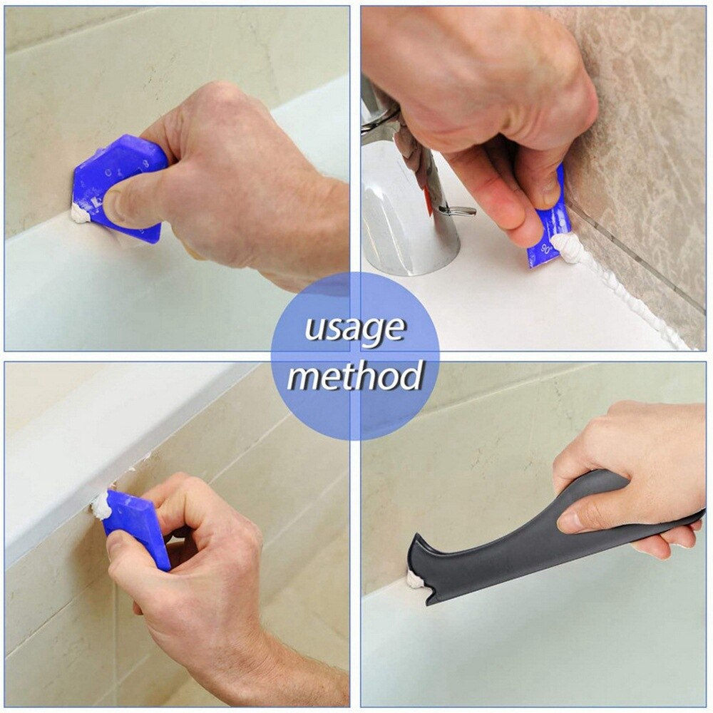 3 In 1 Silicone Caulking Tool Scraper Sealant Remover Tool Set Caulking Trimmer Smooth Stainless Steel/plastic Hand Tool