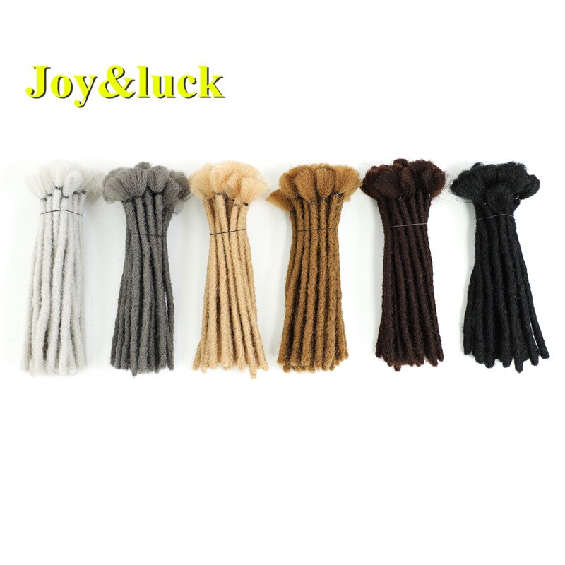 Joy & luck-extensiones de pelo para hombre, trenzas con ganchillo, 5 raíces, hechas a mano, 8 pulgadas
