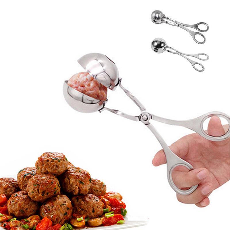 Rustfrit stål kødboldfremstillingsmaskine diy håndlavet fiskægkuglemaskine risbold hjemmekøkkenfremstillingsværktøj madklip