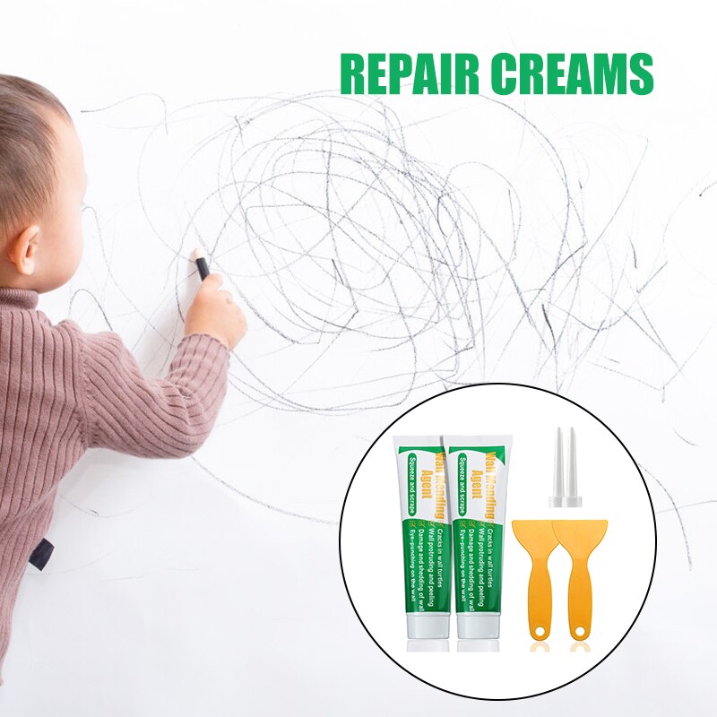 2Pcak Wall Mending Agent Drywall Patch Repair Kit Quick Easy Fill The Hole and Crack Wall Self-Adhesive Wall Repair Kit TSH Shop