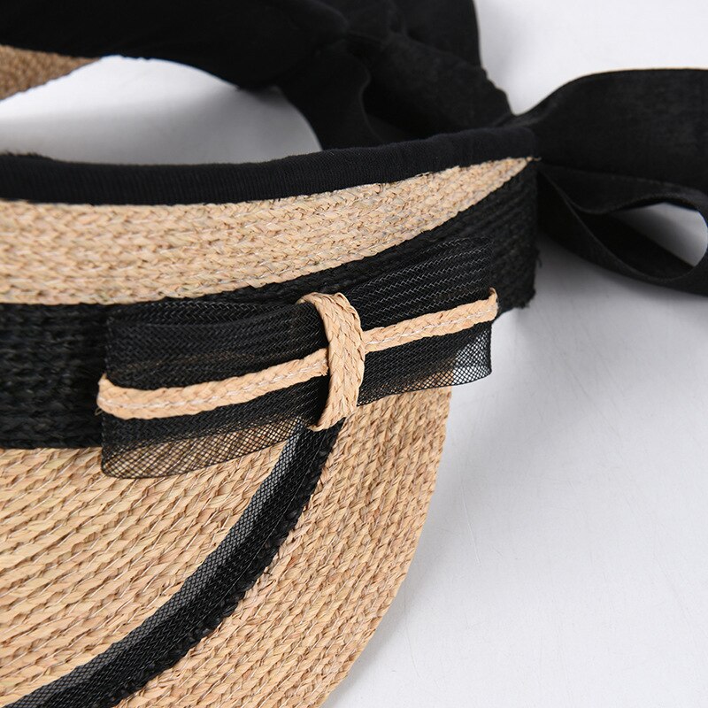 Uspop Raffia Zon Hoeden Zomer Hoeden Natuurlijke Raffia Stro Hoeden Vrouwen Strand Hoeden Zonneklep Caps