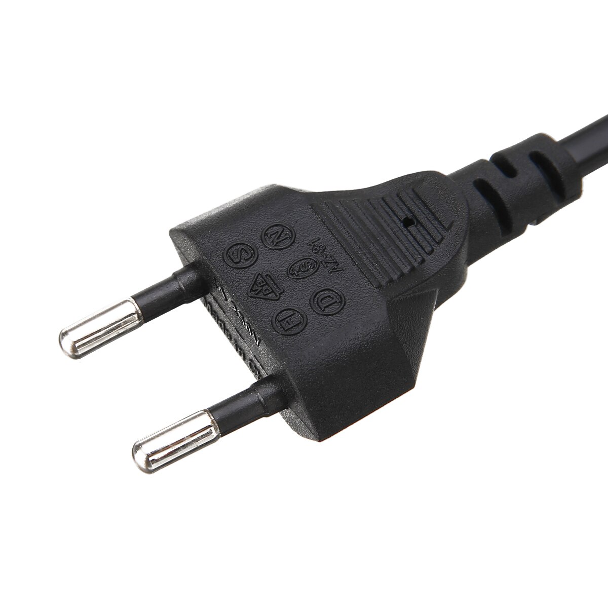 1pc Black 2ft 2-Prong Pin AC EU Power Supply Cable Cord Lead Wire For Desktop Laptop 0.6M Mayitr