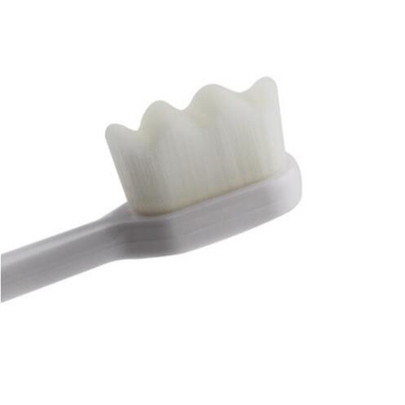 1PC Ultra-feine Weiche Zahnbürste Millionen Nano Borsten Erwachsene Zahnbürste Zähne Tiefen Reinigung Tragbare Reise Dental mundpflege Pinsel: WHITE