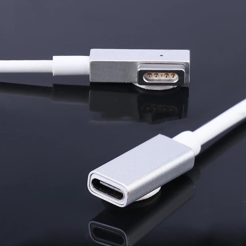 T-tip l- tip lader usb c type c femal til magsaf * 1 2 for apple macbook pro air 30w 45w 61w 65w 87w 100w lader strømadapter
