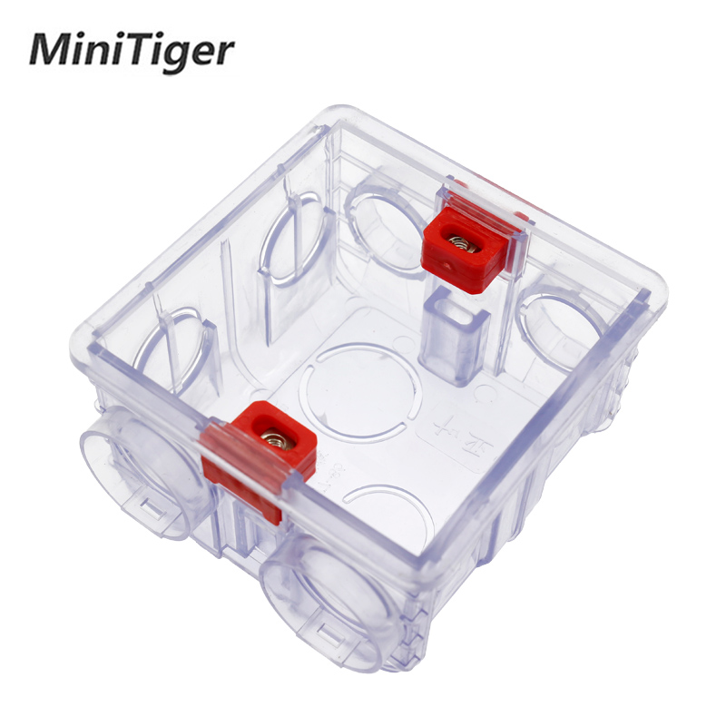 Minitiger-caja de montaje transparente ajustable, casete interno de 86mm * 83mm * Interruptor táctil WIFI y 50mm para enchufe USB, 86 tipos