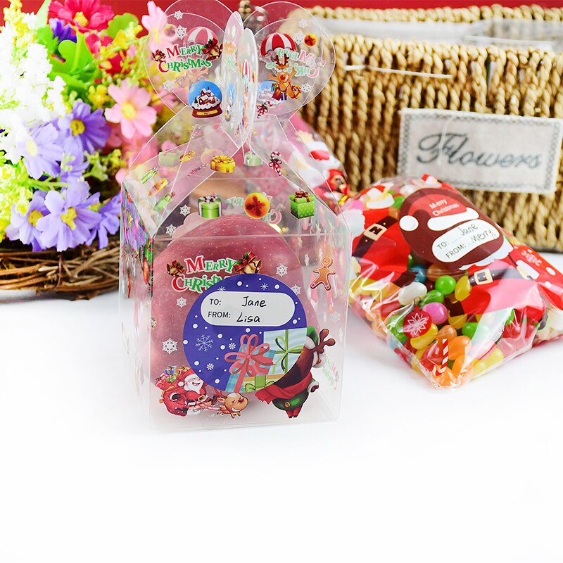 5sheet/lot Merry Chrismtas Adhesive Label Sticker Christmas Name Stickers DIY Sealing Sticker Name Tag Navidad