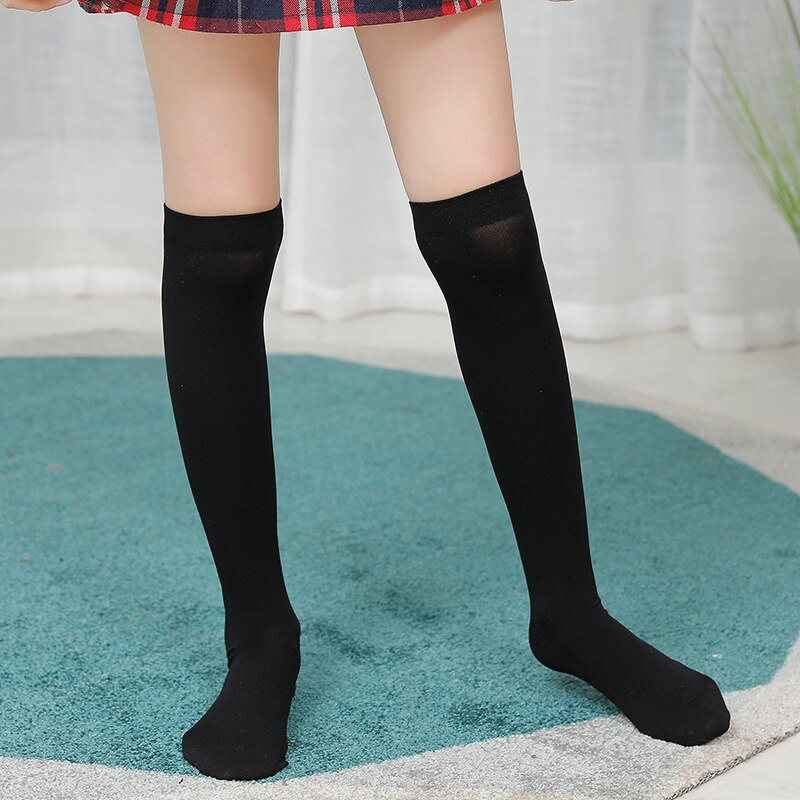 Zomer Witte Kniekousen Kinderen Meisjes Lange Buis Sokken Voor Kinderen School Student Uniform Fluwelen Kant Streep Dunne Sokken 3-12Y: 9