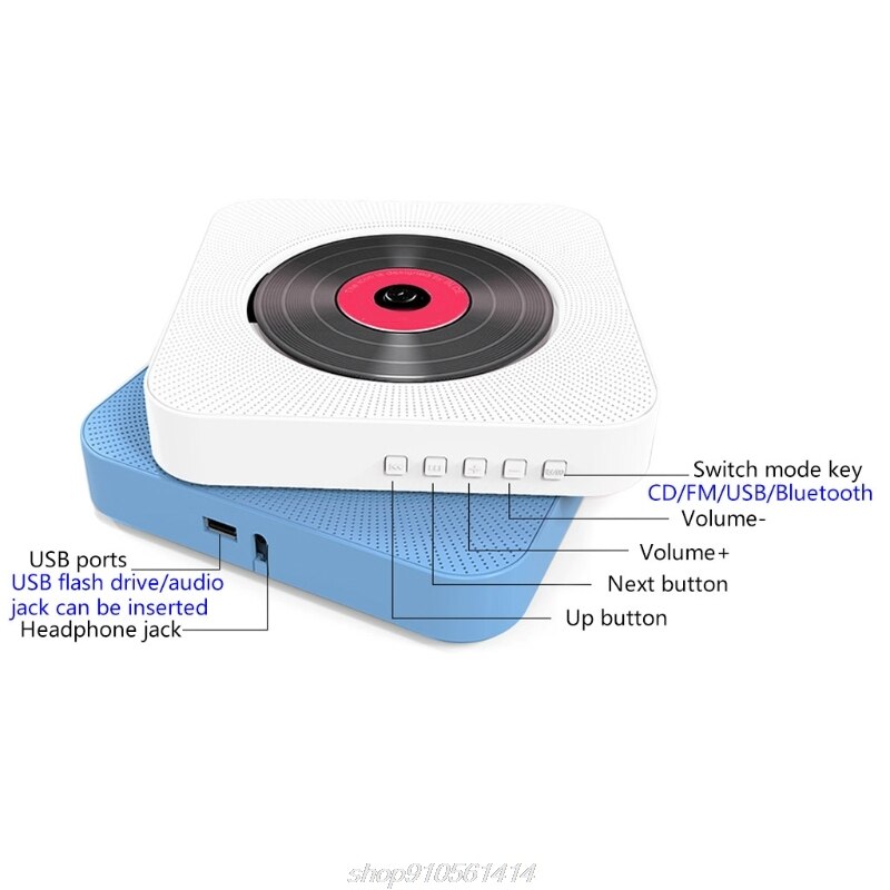 Bluetooth Player Portable Wall Mountable Music Player Home Audio Player With Remote Control FM Radio Headphone A14 21