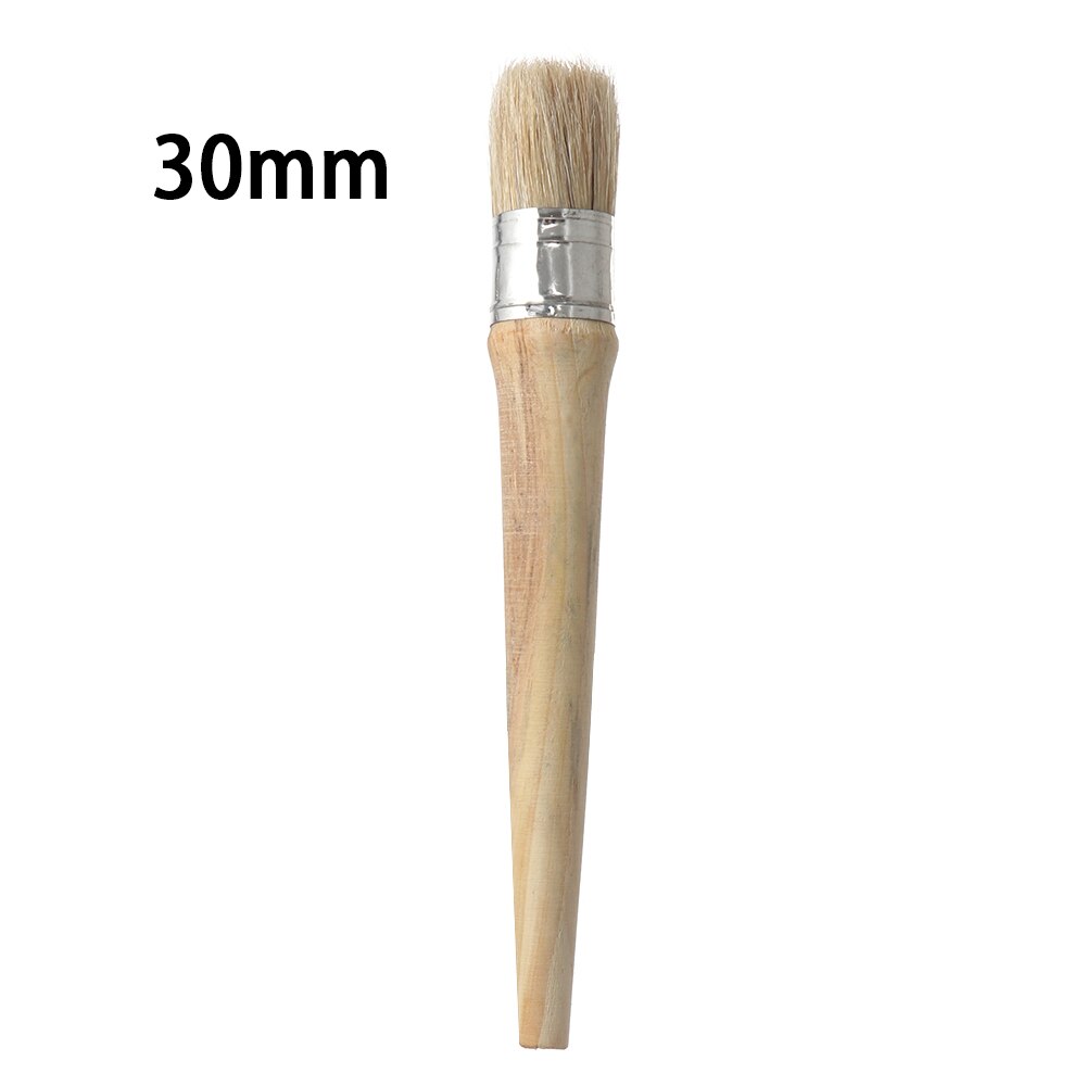 1pc kridt maling voksbørste til maling eller voksning af møbler stencils folkekunst boligindretning træ store børster med naturlige børster: 30mm