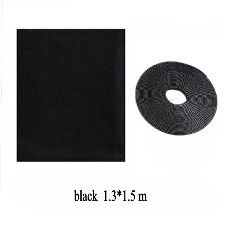 Door Window Screen Netting Inset Window Screen Mesh DIY Mesh Home Net Curtain Cut Netting Mosquito Net with Self Adhesive Velcro: Black-1.3x1.5m