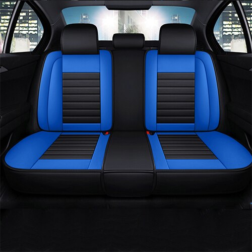 Couverture de Siège de Voiture, en Cuir, Housse d&#39;Accessoires Auto, pour Peugeot 301/307 SW/508/308/206/4007/5008/3008/107, Seat: Blue Rear