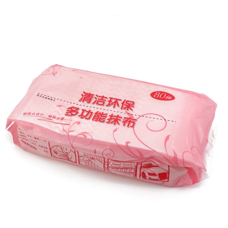 70pcs/bag Non-woven Fabric Kitchen Disposable Cleaning Cloth Multi-purpose Removable Dish Cloth: Pink