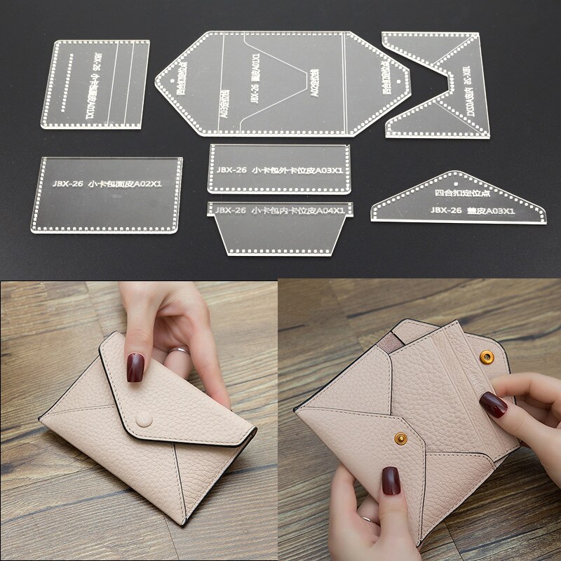 1 Set Acrylic Wallet Leather Template Female models Card Packs