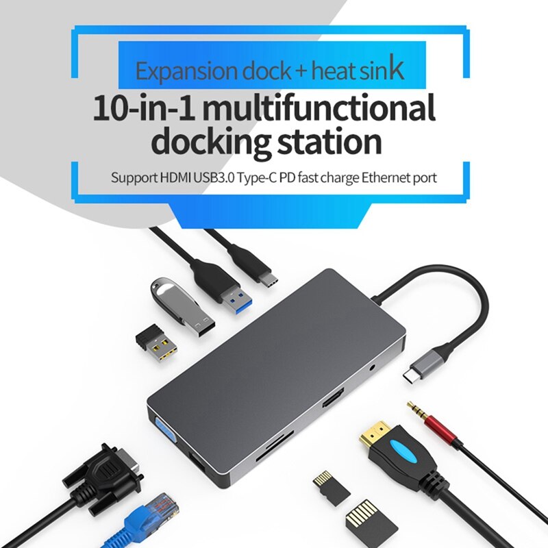 Blueendless 10 in 1 usb c hub multi hdmi adapter t... – Grandado