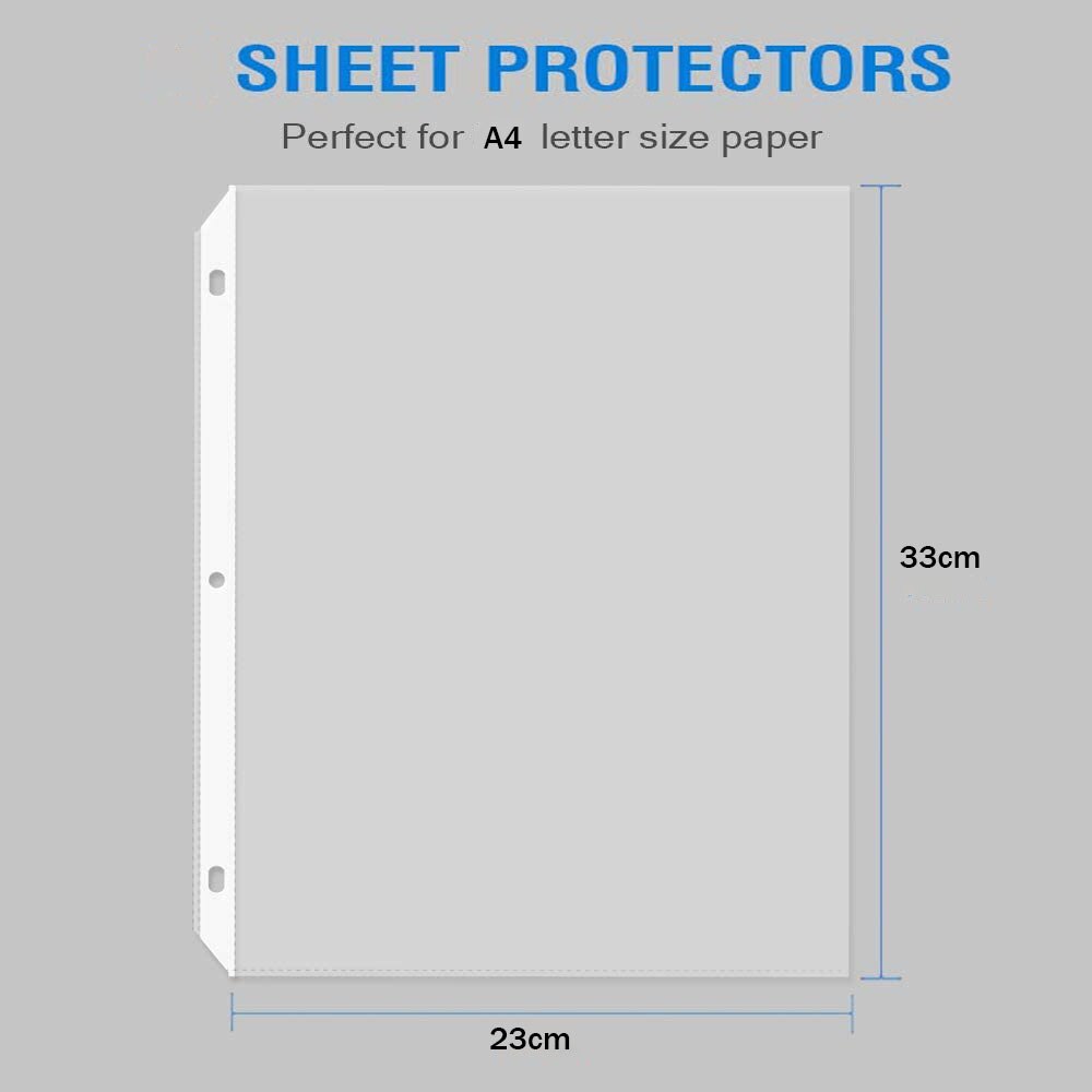 20 PCS Clear Sheet Protectors Page Protectors for 3 Ring Binder Plastic Sleeve for Binders Top Loading Paper Protector Acid Free