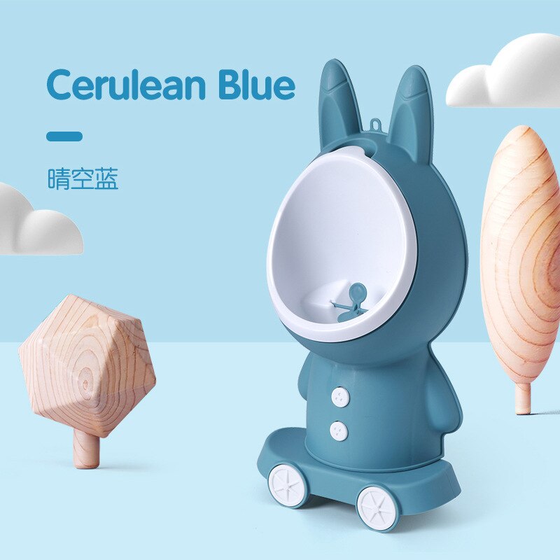 freundlicher Urinal freundlicher Wc Art Stehend Urinal Zauberstab-Wc für Jungen Tragbare Toilette Ausbildung Teilt Töpfchen: Hase-Blau