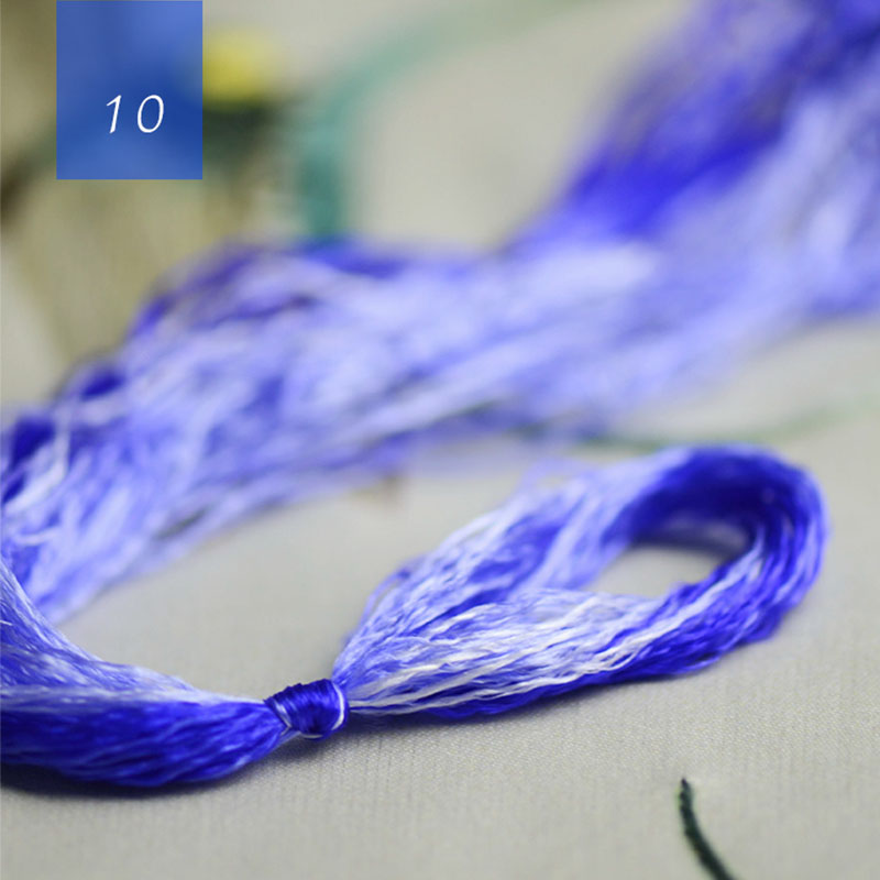 gradient 100% silk embroidery Suzhou embroidery thread silk hand embroidery 14 colors 20meters/ pcs: 10