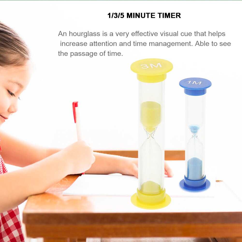 3pcs Classroom Game Sand Clock Timer 1/3/5 Minutes Hourglass Sandglass Toothbrush Swivel Sand Timer Shower Timer