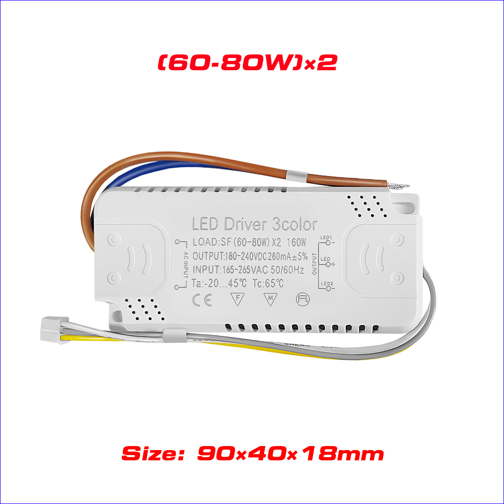 LED Driver 3colors 40--60W×2 60-80×2 240mA Adapter... – Grandado
