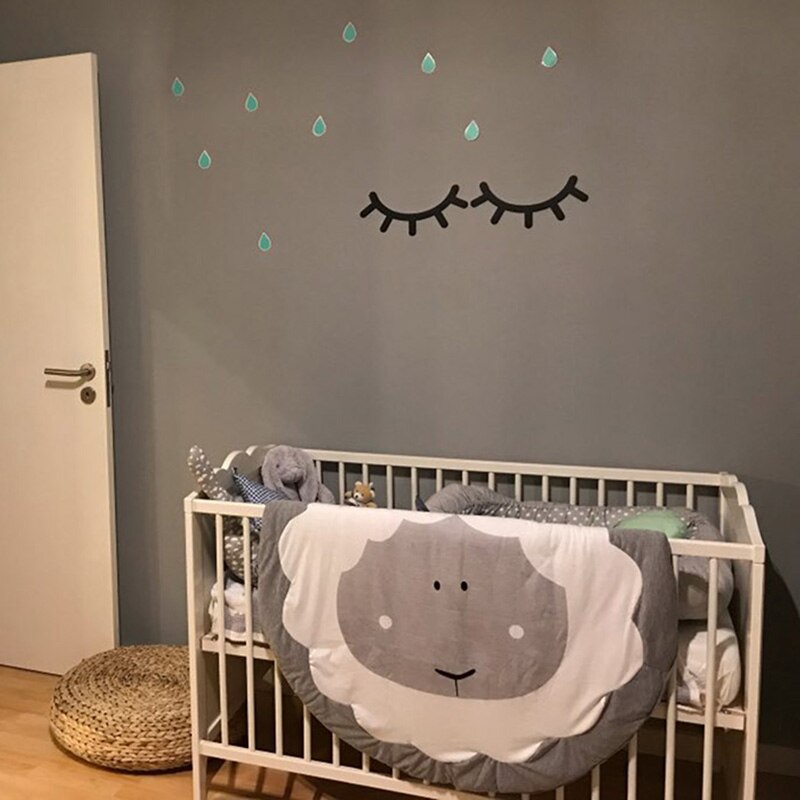 Baby lekmattor barn mattor tjock bomull småbarn krypande knäskydd baby matta rund giraff kanin lekmatta djurtryck filt