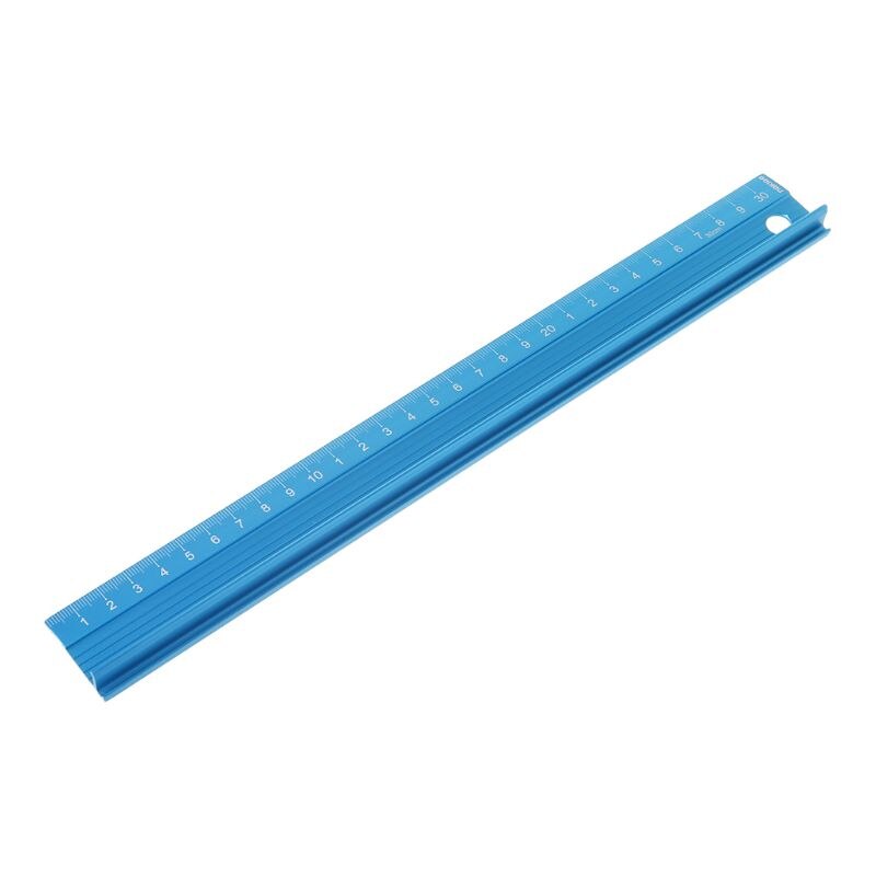 Regla recta de aleación de aluminio, balanza protectora, herramienta de dibujo para ingenieros, 3 tamaños