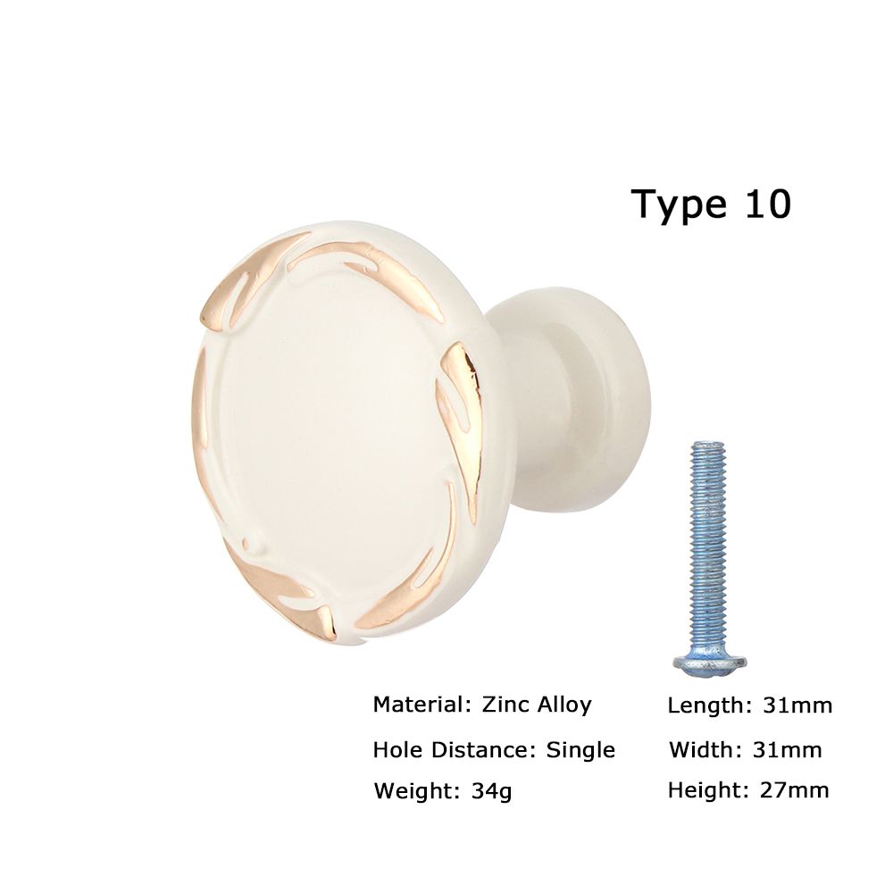 Zinc Alloy Ivory White Cabinet Handles Kitchen Cupboard Door Pulls Drawer Knobs European Furniture Handle Hardware: Type 10