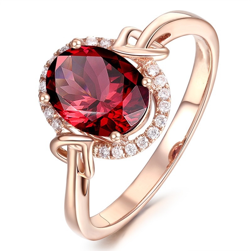 European and American Ring Plated Rose Gold Love Interwoven Red Crystal Proposal Ring Rings for Women Jewelry Engagement Ring: 9