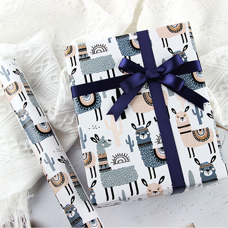 50x70CM Cute Paper Cartoon Toy Wrapping Paper Birthday Wrapping Paper DIY Student Dormitory Wallpaper Bag Book Paper: 01 5sheets