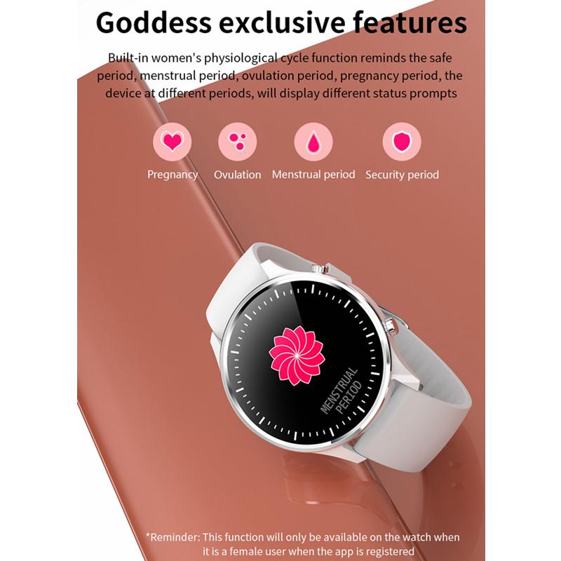G21 Smart Watch Women DIY Watch Faces IP68 Waterproof Clock Fitness Tracker Heart Rate Monitor 1.28 inch Full Touch Round Screen