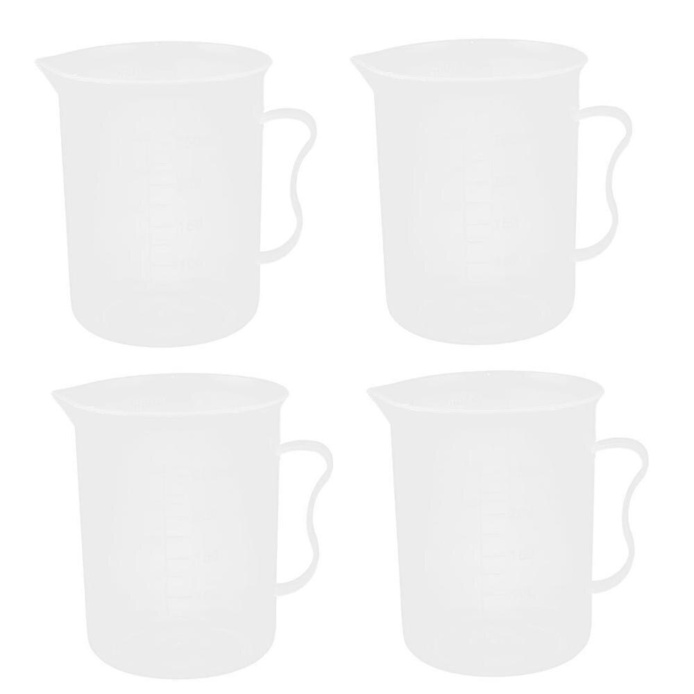 1~5PCS 250ml-3000ml Liquid Measuring Cup Can Be Used For Baking Kitchen School Laboratory PP Material Measuring Cup With Handle: 4PCS x 250ml