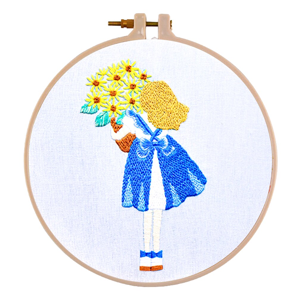 Blossom Patterns Embroidery Needlework Cross Stitch Kits DIY Gypsophila Canvas Embroidery Needlework DIY Framed: Q