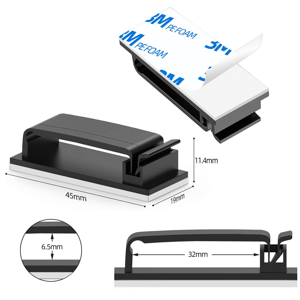 !ACCEZZ 30pc Large Wire Organizer Cable Holder Cord Management Harness Clamp Clip for PC Power Cable Wiring Desktop Cord Manager