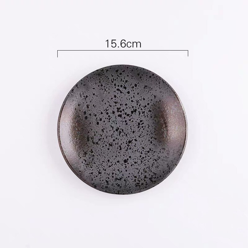 Japanese Style Ceramic Retro Dessert Dish Vintage Dinner Plate Home Kitchen Breakfast Steak Plate Restaurant Dinnerware: 6 Inch C