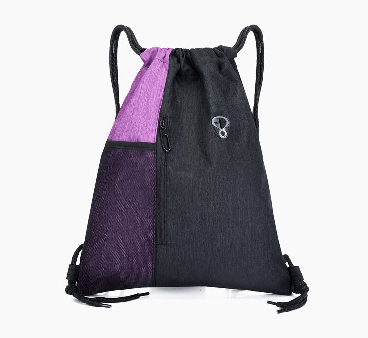 YIXIAO Outdoor Waterproof Training Sports Backpacks Fitness Drawstring Storage Casual Rucksacks Gym Bag Knapsack SJ0161: Purple