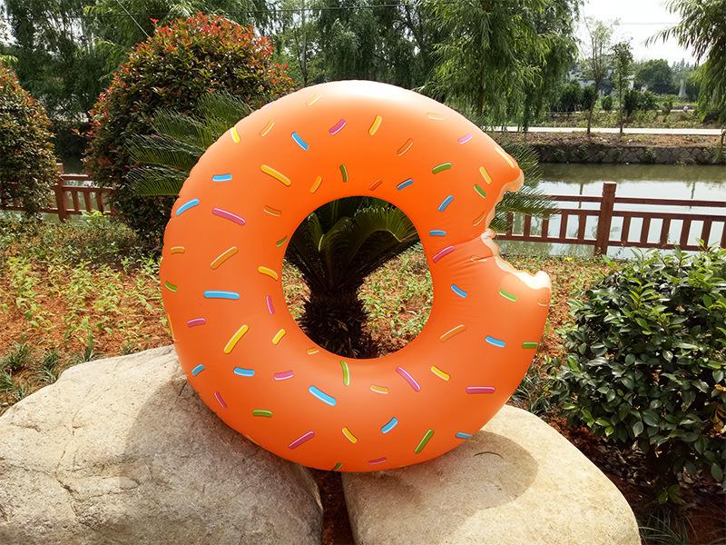 Uppblåsbar färgrik simning ring säker pool flytande sommar utomhusaktiviteter fest miljövänliga söta barn vuxna simning cirkel: Gul