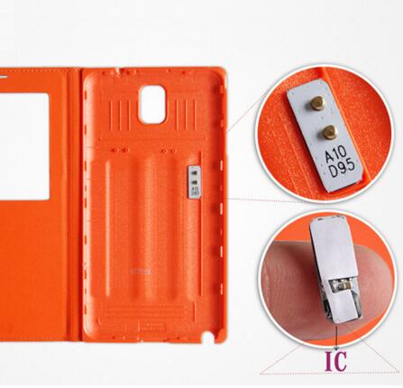 Funda inteligente con Chip Original Note 3 para Samsung Galaxy Note 3, cubierta de cuero con tapa, para Samsung Note III N9000 N9005, Atuo de visión de ventana