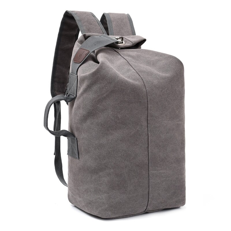 Basketbal Rugzak Mannen Casual Sport Grote Capaciteit Fitness Rugzak Duurzaam Canvas Outdoor Camping Bagage Tas Kaki Bruin: Grijs