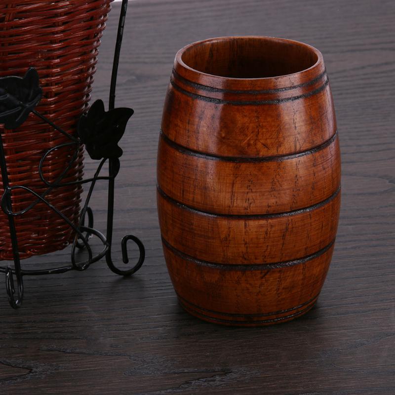 Taza de madera ecológica de gran barriga, vaso de cerveza tallado clásico de tres líneas, taza de madera clásica, accesorios de cocina y Bar