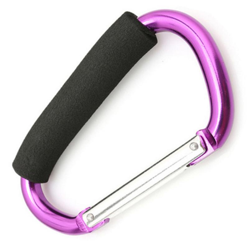 Mosquetón de aluminio para Gancho del Cochecito de bebé, Gancho de soporte para bolsa de carrito de bebé, Gancho de soporte, accesorios para asiento de coche: 05