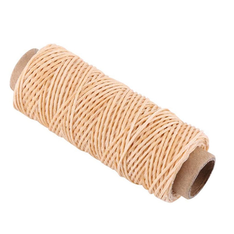 5 Rollen Van 50 Meter Van 150D Gewaxt Draad Voor Leer Hand Naaien Met Een Diameter Van 0.8 Mm (beige)