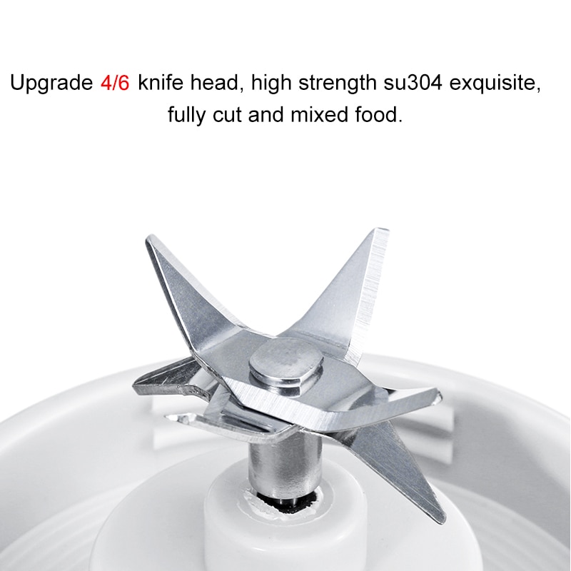 410ml 4/6 Blades Blender Kitchen Electric Mixer Juicer USB Rechargeable Fruit Cup Portable Mini Smoothie Maker Quick Juicing